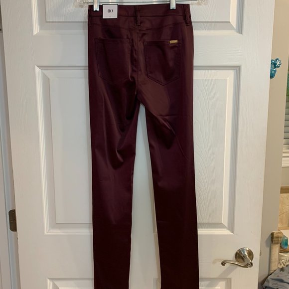 White House Black Market Pants - BNWT White House Black Market Burgundy Gleam Shine Dress Jeans Sz 00